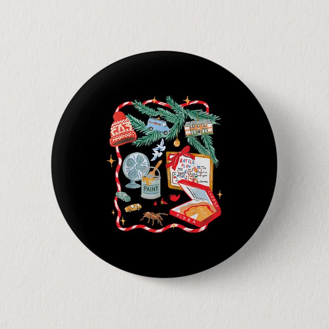 Battle Plan Funny Christmas Home Kids Hand Dawn Al Button (Front)