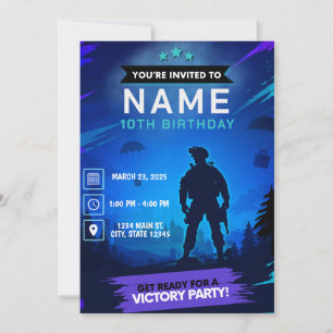 Battle Royale Gamer Birthday Invitation