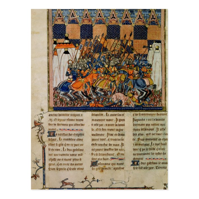 Battle scene, the biography of Godefroi Postcard