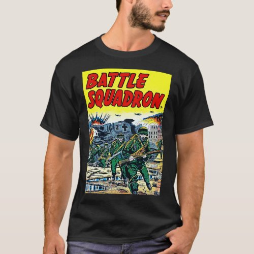Battle Squadron Helicopter War Vintage Comics T_Shirt