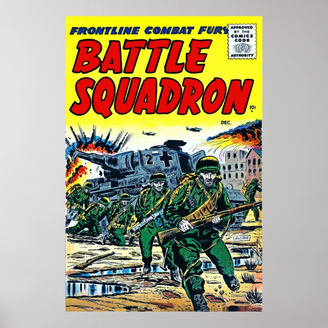 Battle Squadron Helicopter War Vintage Poster (Front)