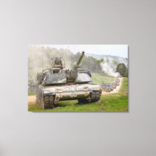 BATTLE TANK  M1 Abrams 24x36 Canvas Print