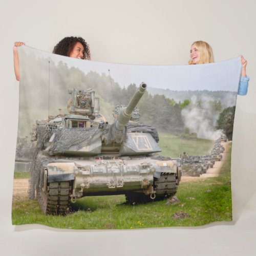 BATTLE TANK  M1 Abrams Fleece Blanket