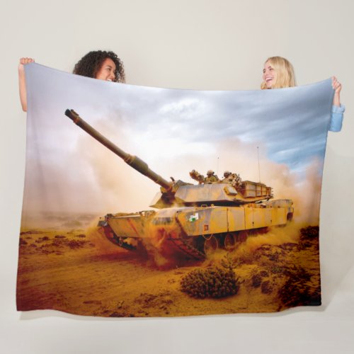 BATTLE TANK  M1 Abrams Fleece Blanket
