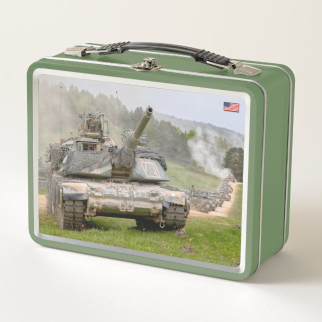 BATTLE TANK – M1 Abrams Metal Lunch Box (Front)