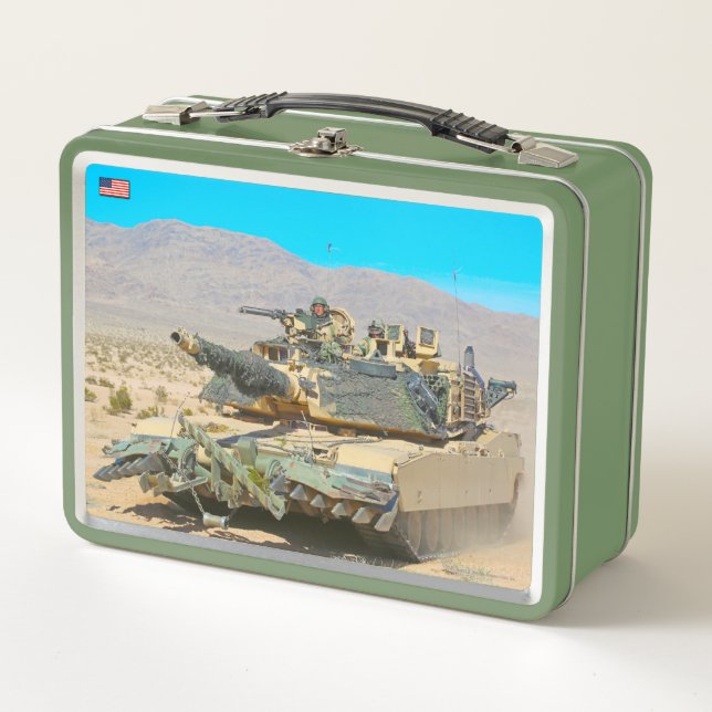 BATTLE TANK – M1 Abrams Metal Lunch Box (Front)