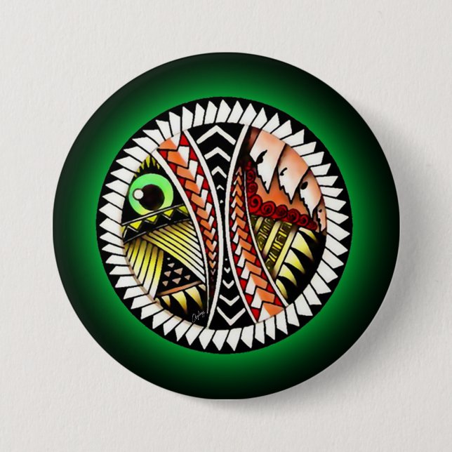 Battle Tattoo Drawing Pinback Button (Front)