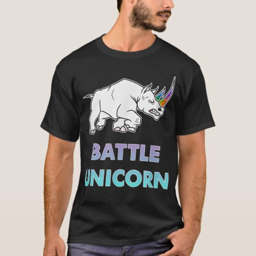Battle Unicorn Rainbow Rhino 371 T_Shirt