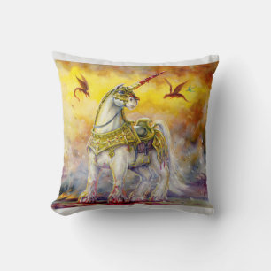 Battle Unicorn Throw Pillow