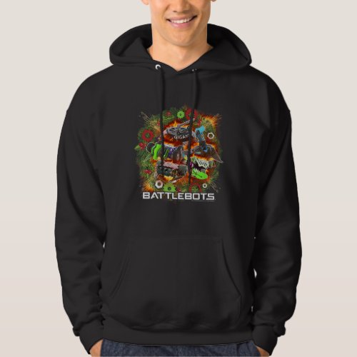 BattleBots Christmas Exploding Wreath Group Shot P Hoodie