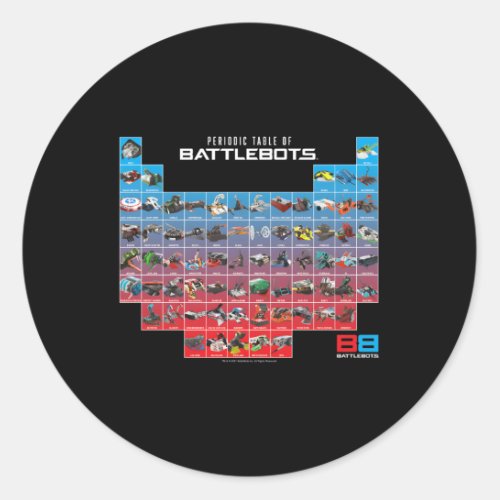 Battlebots Periodic Table Of Battlebots Classic Round Sticker