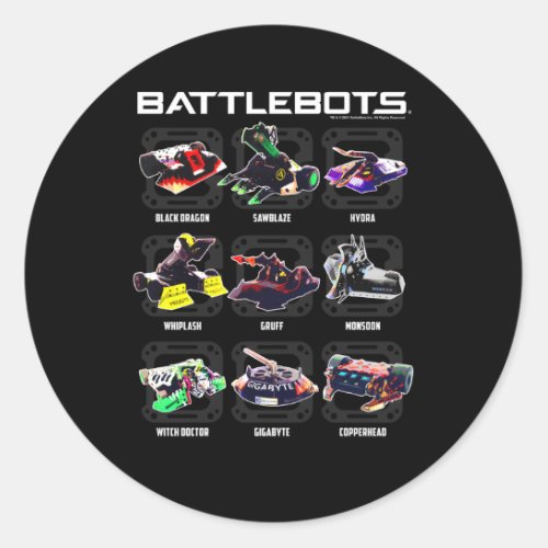 Battlebots Robot Photo Box Up Classic Round Sticker