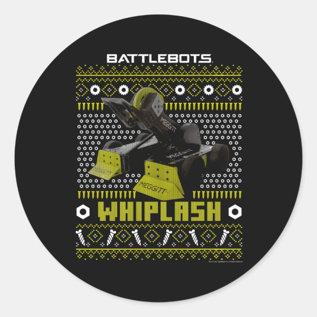 Battlebots Robot Whiplash Ugly Classic Round Sticker (Front)