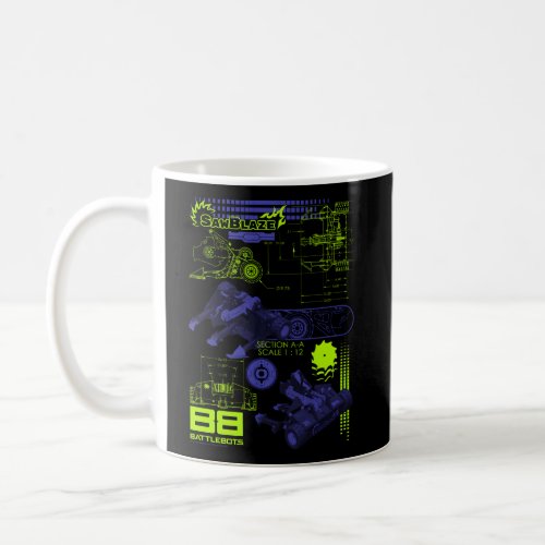 Battlebots Sawblaze Battle Schematics Coffee Mug