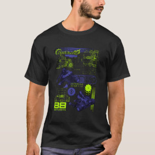 Battlebots Sawblaze Battle Schematics T-Shirt