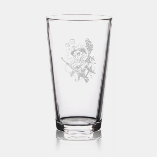 Battlefield Bones: Skeleton Paratrooper Pint Glass