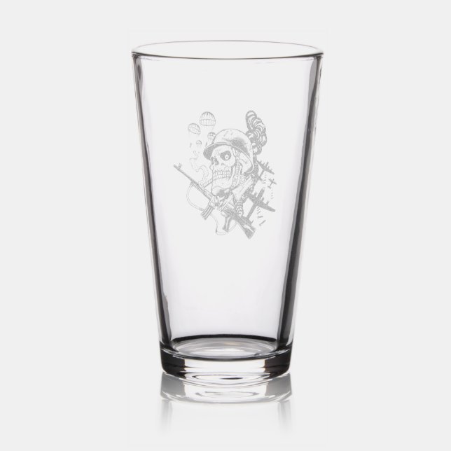 Battlefield Bones: Skeleton Paratrooper Pint Glass (Glassware)