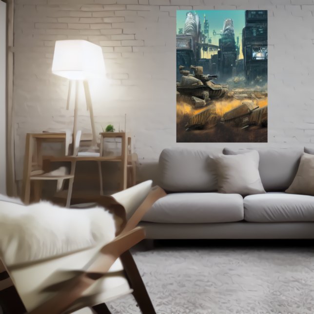 Battlefield in the city | AI Art Poster (Creator Uploaded)