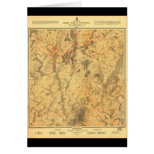 Battlefield of Gettysburg Map by John Bachelder (Front)