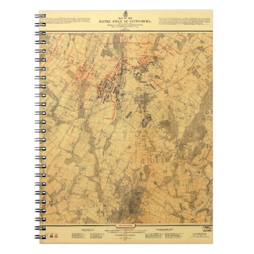 Battlefield of Gettysburg Map by John Bachelder Notebook