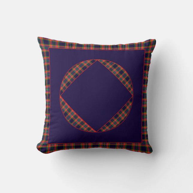Battlefield Plaid Throw Pillow (Front)