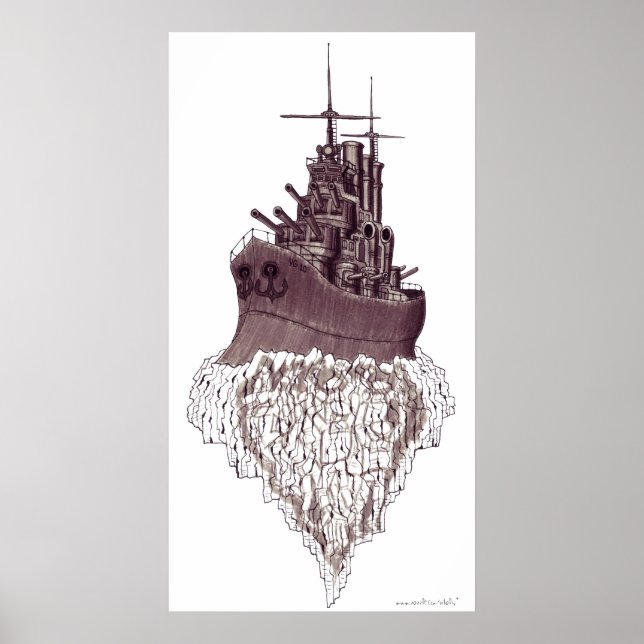Battleship abstract graphic art poster design (Front)