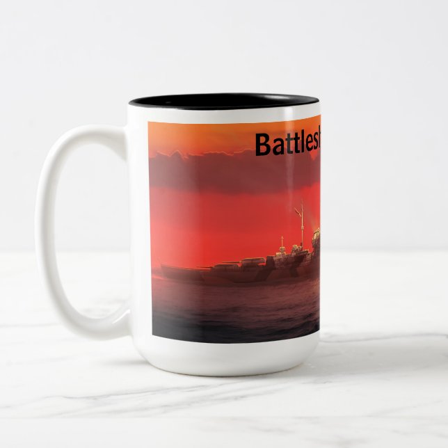Battleship Bismarck Two-Tone Coffee Mug (Left)