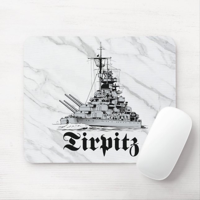 Battleship Tirpitz Mousepad (With Mouse)
