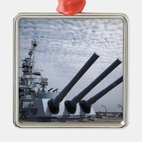 Battleship USS Alabama Metal Ornament