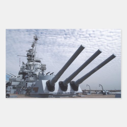 Battleship USS Alabama Rectangular Sticker