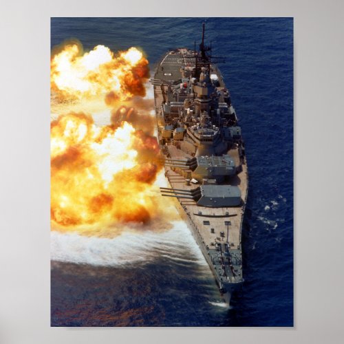 Battleship USS Iowa Broadside _ 1984 Poster