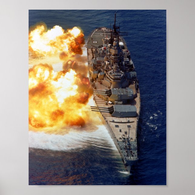 Battleship USS Iowa Broadside - 1984 Poster (Front)