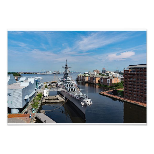 Battleship USS Wisconsin BB-64 Harbor View Photo Print (Front)