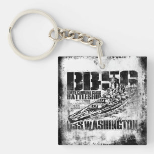 Battleship Washington Double-Sided Square Acrylic Keychain