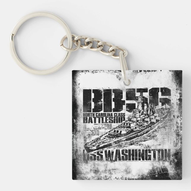 Battleship Washington Double-Sided Square Acrylic Keychain (Front)