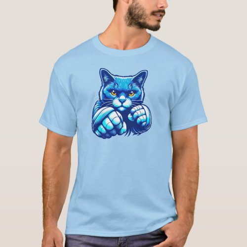 Battling Blue Cat T_Shirt