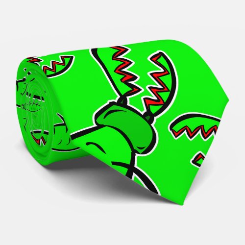 Battling green stag Japanese rhino beetles Neck Tie