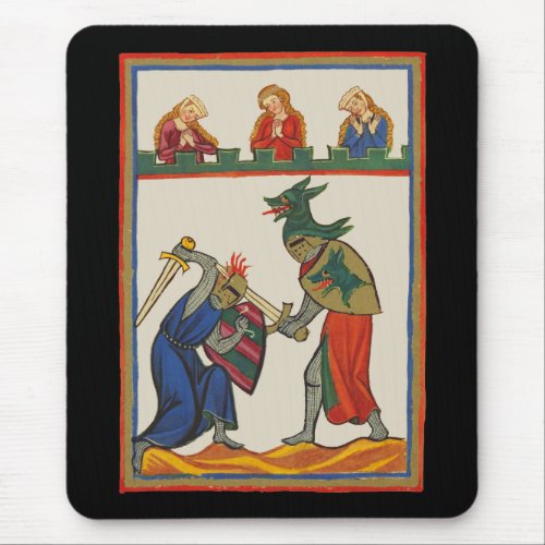 Battling Knights At A Tournament 14th Century Mouse Pad