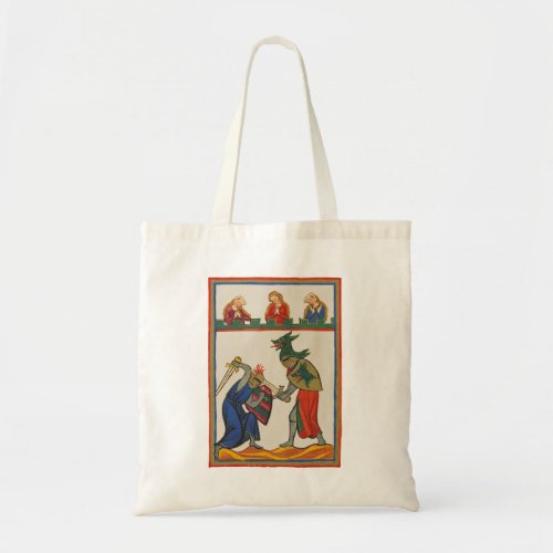 Battling Knights At A Tournament 14th Century Tote Bag