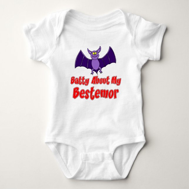 Batty About My Bestemor Baby Bodysuit (Front)