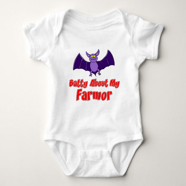 Batty About My Farmor Baby Bodysuit (Front)