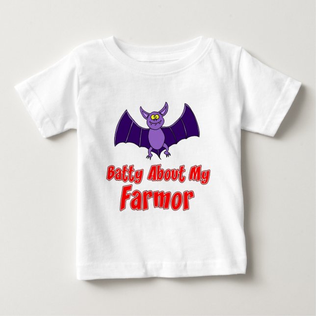 Batty About My Farmor Baby T-Shirt (Front)