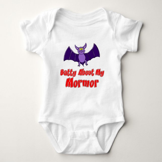 Batty About My Mormor Baby Bodysuit (Front)