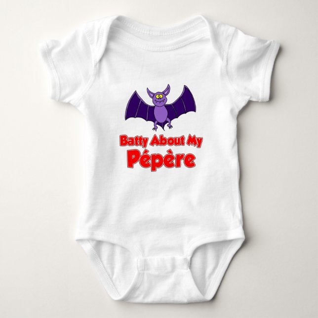 Batty About My Pepere Baby Bodysuit (Front)