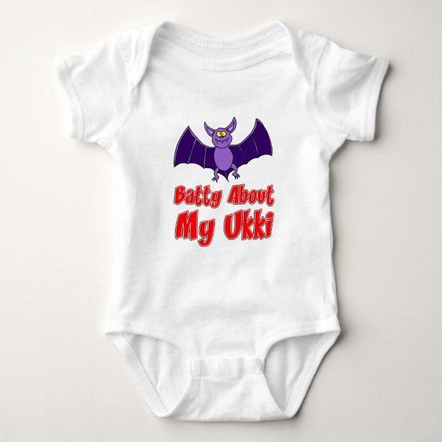 Batty About My Ukki Baby Bodysuit (Front)