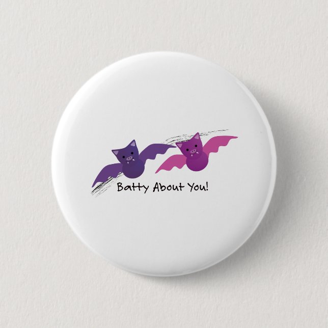 Batty About You Bats Button (Front)