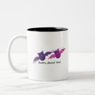 Batty About You Bats Two-Tone Coffee Mug