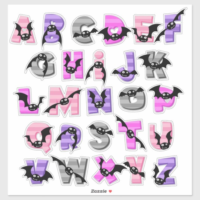 BATTY ALPHABET STICKER (Sheet)