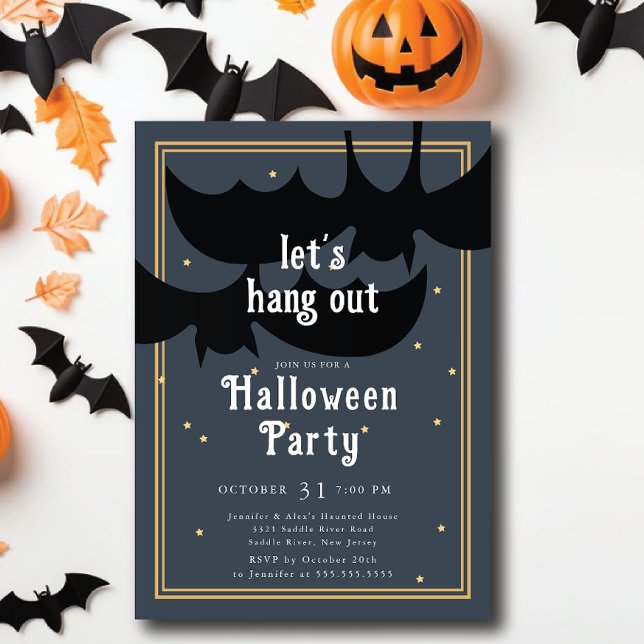 Batty Bash Let's Hang Out Halloween Invitation (Creator Uploaded)