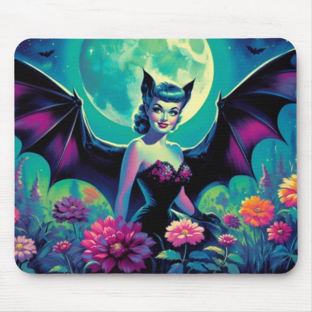 Batty Blooms Mouse Pad (Front)